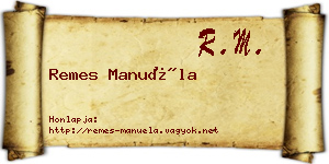 Remes Manuéla névjegykártya